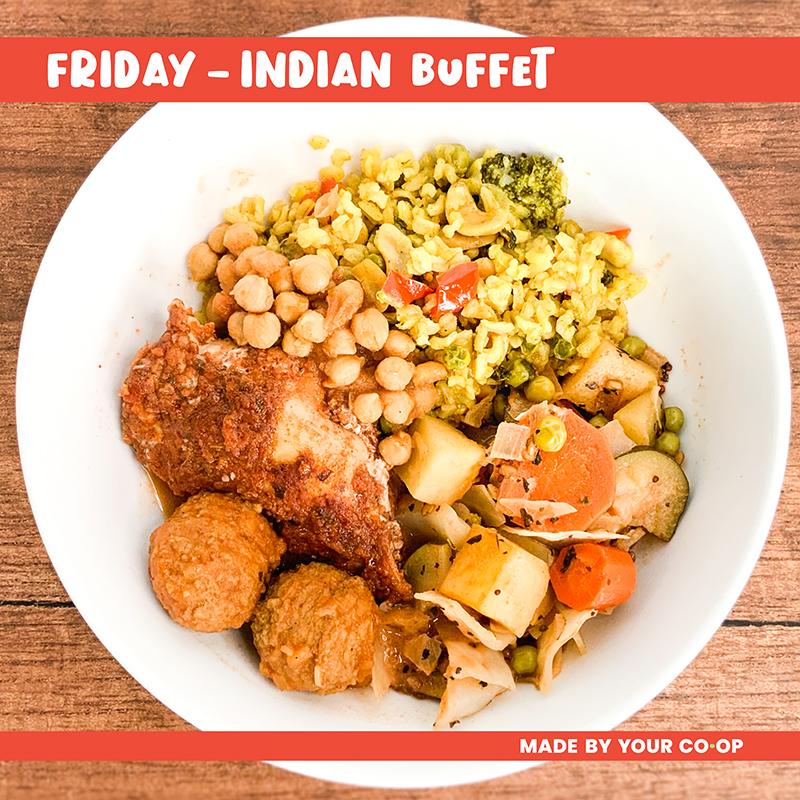 Friday hot bar menu - Indian buffet