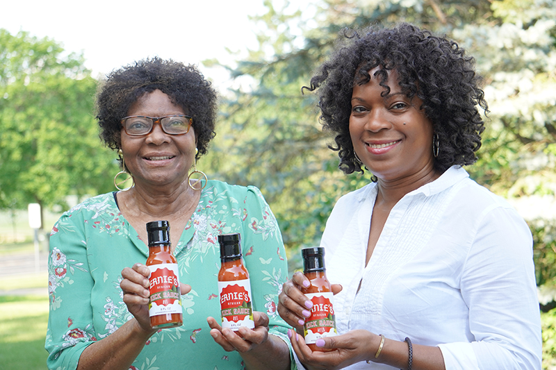 Sandra Morris of Ernie's Kick Sauce with her mother