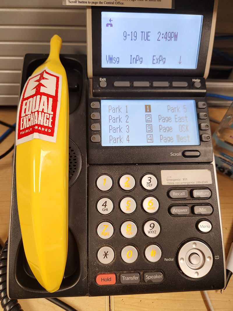 banana phone in cradle