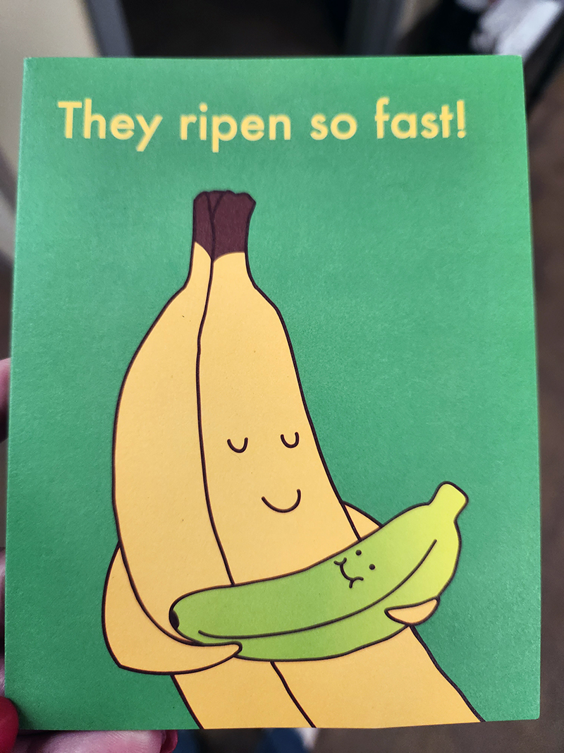 Equal Exchange banana phone card outside
