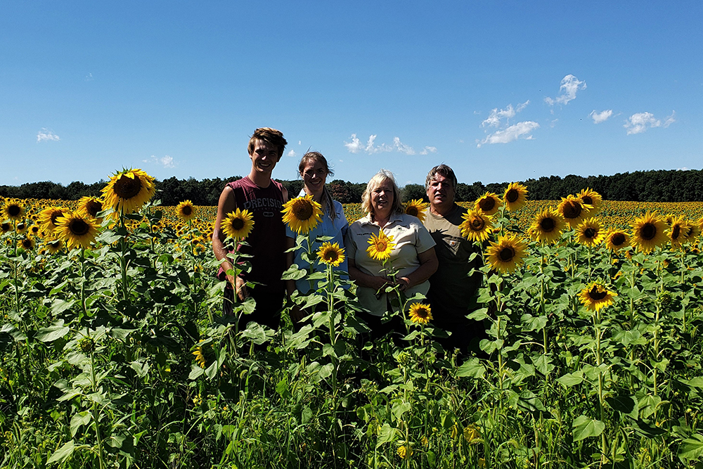 Doudlah Family and Sunflowers