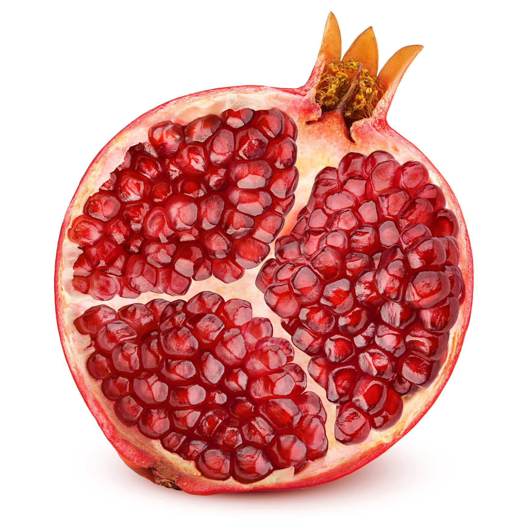 pomegranate isolated on white background, full depth of field, clipping path