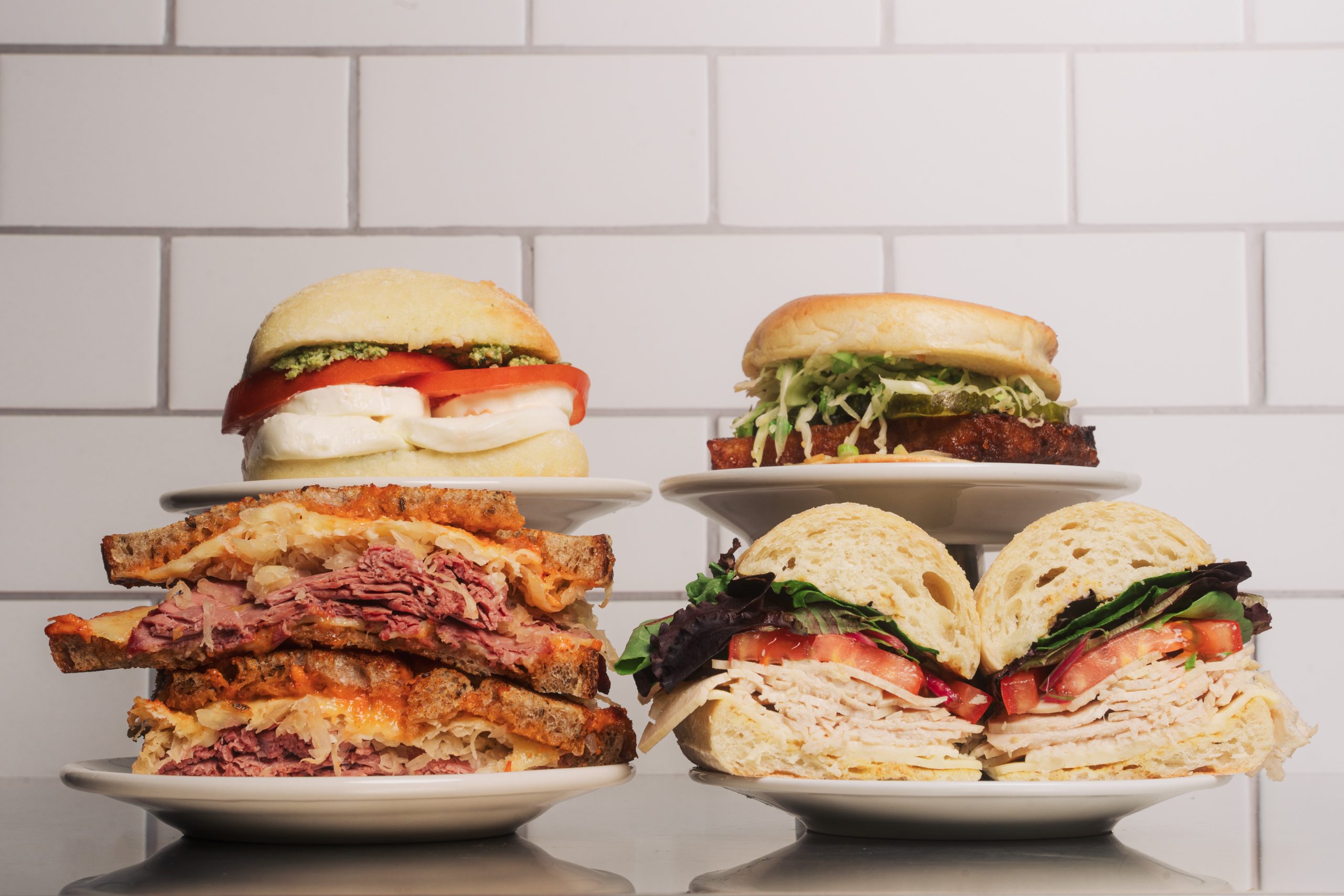 Sandwiches and wraps on display
