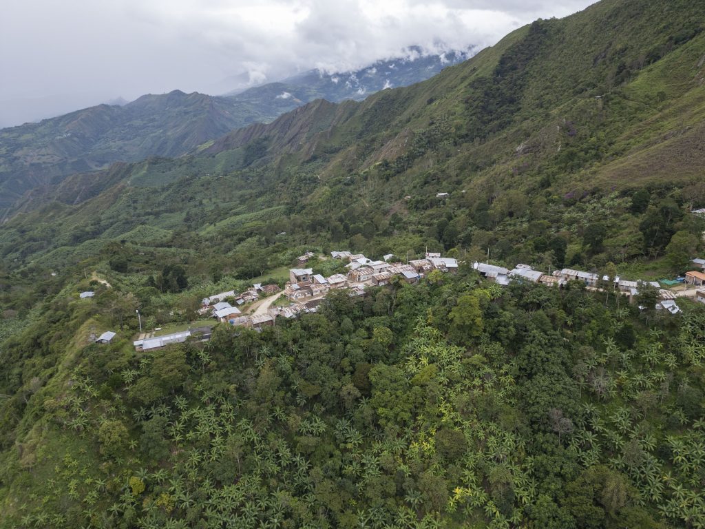 A view from in the mountains looking down on Gerardo's community